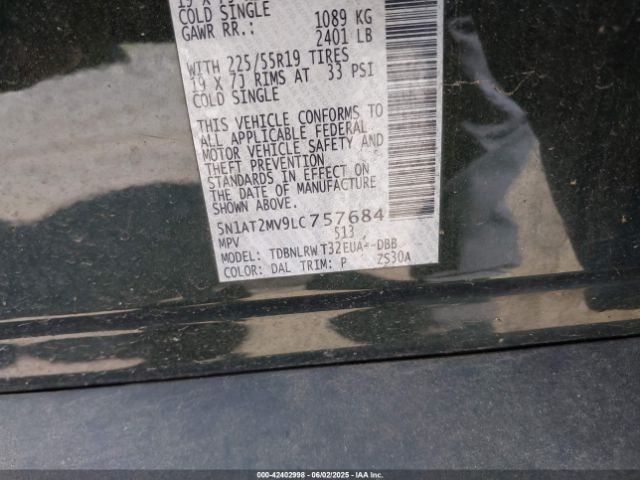 2020 NISSAN ROGUE 5N1AT2MV9LC757684 Photo 8