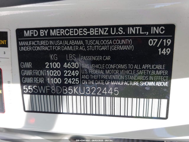 55SWF8DB5KU322445 Mercedes-Benz m264