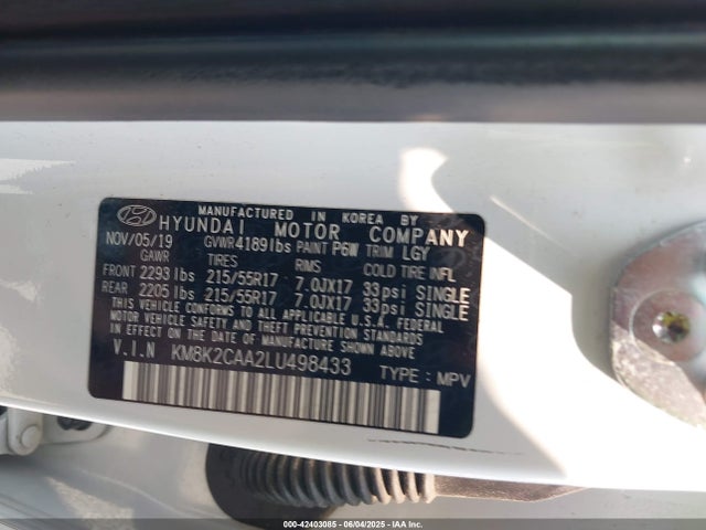 Hyundai mpi nu 2020 KM8K2CAA2LU498433 Image 9