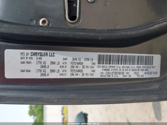 2009 DODGE RAM 1500 1D3HV18T99S786768 Photo 8