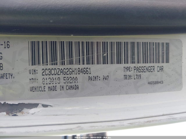 Dodge 2016 2016 2C3CDZAG2GH184661 Image 9