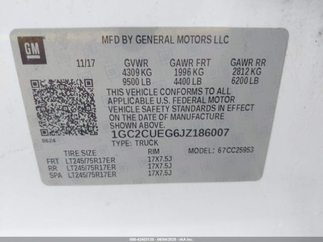 1GC2CUEG6JZ186007 Chevrolet Silverado 2500hd Wt