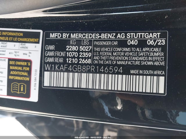 W1KAF4GB8PR146594 Mercedes-Benz m254
