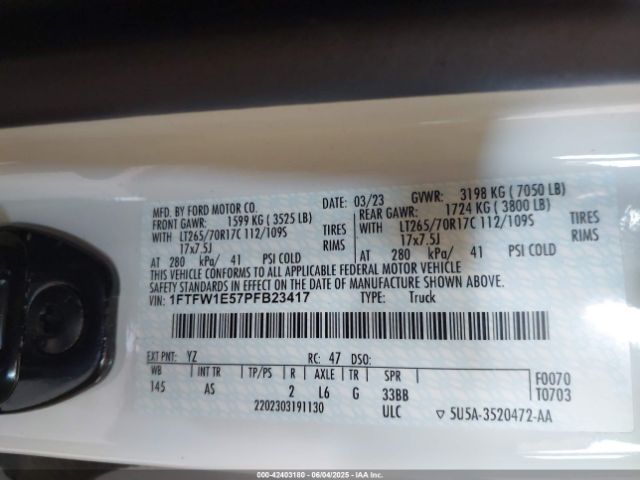 2023 FORD F-150 1FTFW1E57PFB23417 Photo 8