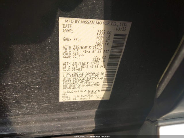 5N1AZ2MH4FN236678 Nissan Murano