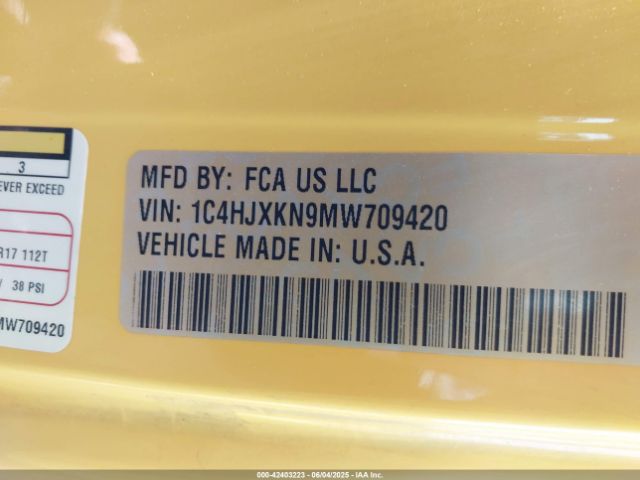 2021 JEEP WRANGLER UNLIMITED 1C4HJXKN9MW709420 Photo 8