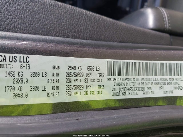 Dodge 2018 2018 1C4RDHAG5JC431388 Image 9