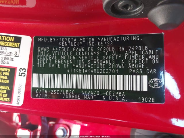 4T1K61AK4RU203701 Toyota a25a-fks