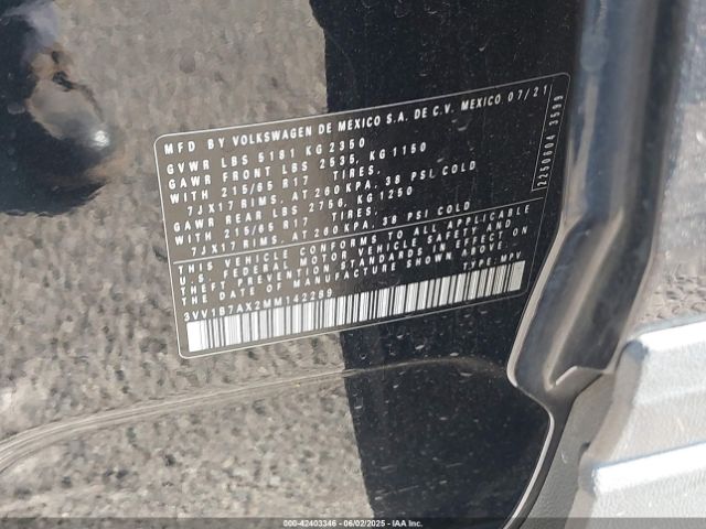 2021 VOLKSWAGEN TIGUAN 3VV1B7AX2MM142289 Photo 8