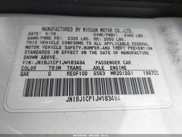 JN1BJ1CP1JW183494 Nissan Rogue Sport S
