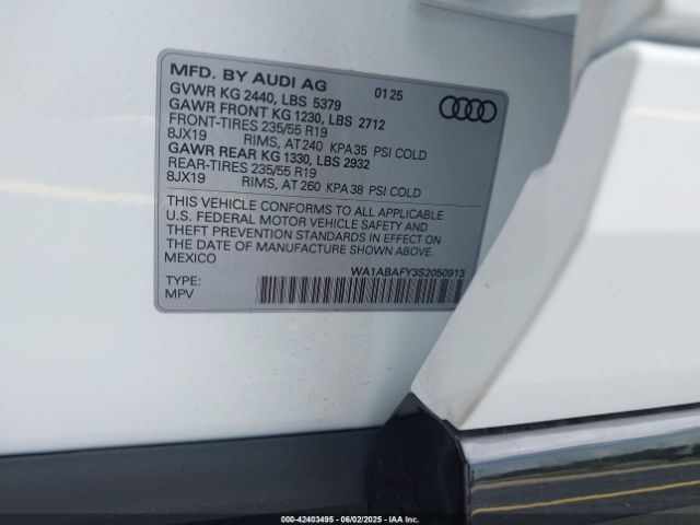 2025 AUDI Q5 WA1ABAFY3S2050913 Photo 8