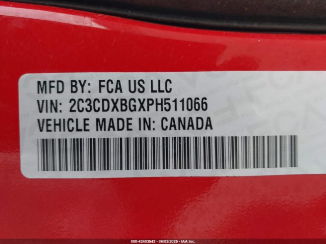 2C3CDXBGXPH511066 Dodge Charger Sxt