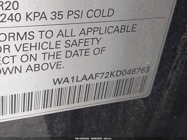 2019 AUDI Q7 WA1LAAF72KD046763 Photo 8