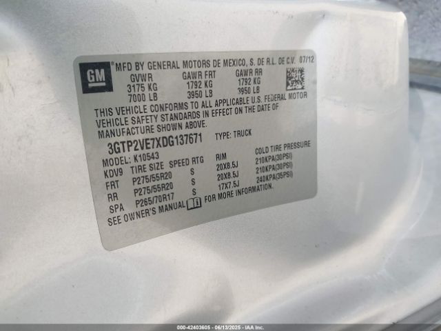 2013 GMC SIERRA 1500 3GTP2VE7XDG137671 Photo 8