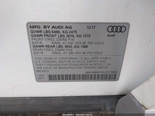 2018 AUDI Q5 WA1ANAFYXJ2111633 Photo 8