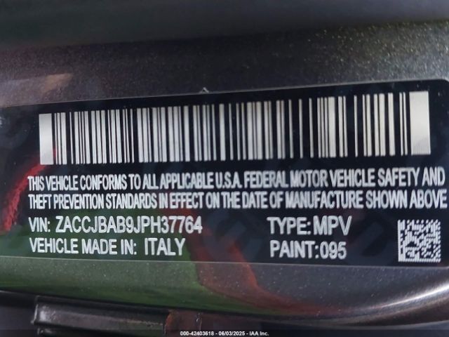 ZACCJBAB9JPH37764 Jeep Renegade
