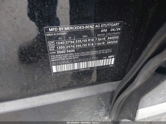 W1N9M0CBXRN092770 Mercedes-Benz 2024