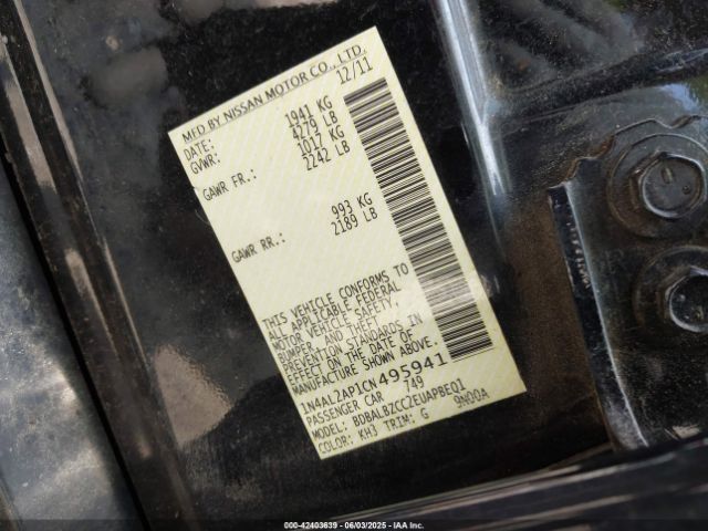 2012 NISSAN ALTIMA 1N4AL2AP1CN495941 Photo 8