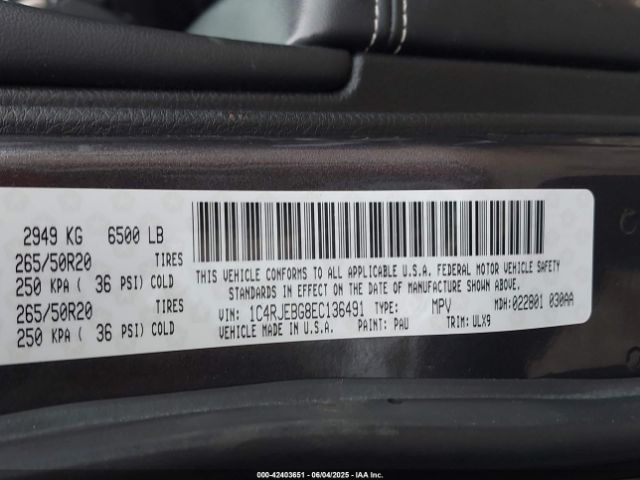 2014 JEEP GRAND CHEROKEE 1C4RJEBG8EC136491 Photo 8