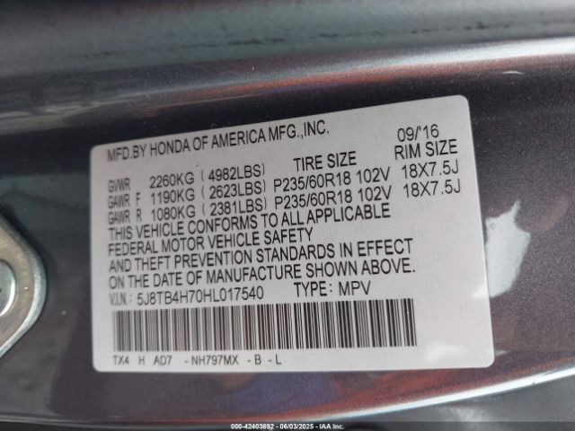 2017 ACURA RDX 5J8TB4H70HL017540 Photo 8