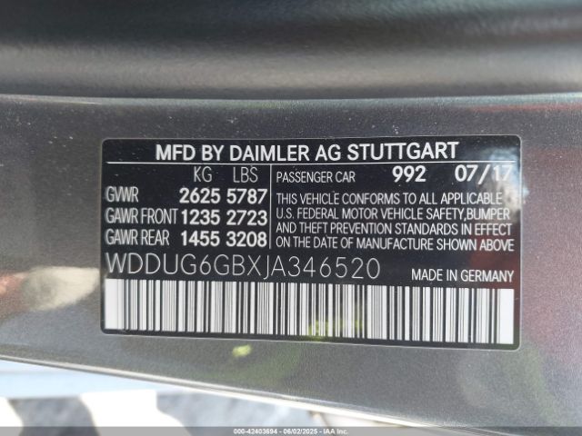 WDDUG6GBXJA346520 Mercedes-Benz m276