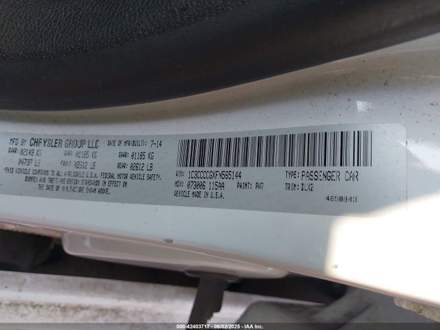 1C3CCCCGXFN565144 Chrysler 200