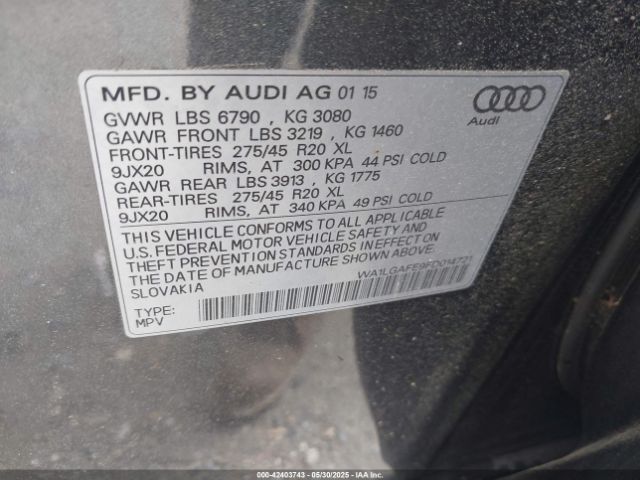 2015 AUDI Q7 WA1LGAFE9FD014721 Photo 8