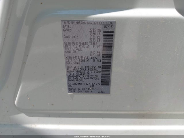 5N1DR2MMXJC673275 Nissan 2018