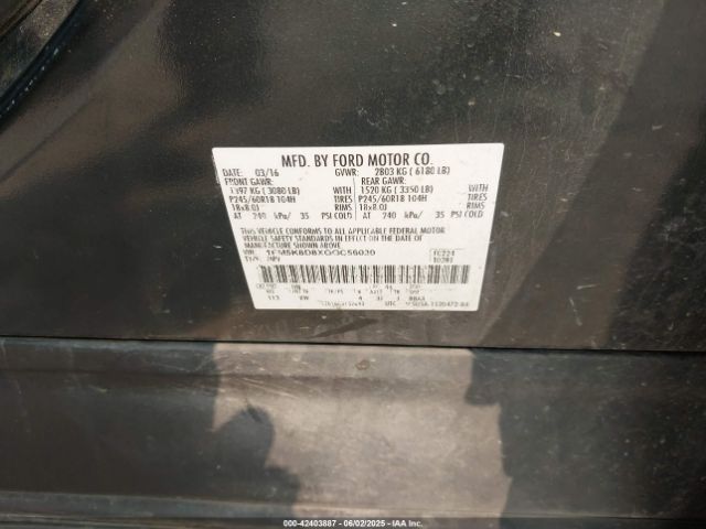 1FM5K8D8XGGC56030 Ford EXPLORER XLT