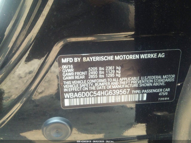 WBA6D0C54HG639567 BMW 640i