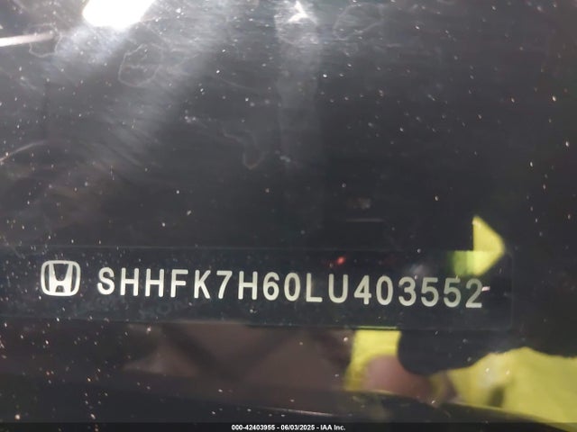 Aukcja sprzedaży 2020 Honda Civic Ex, vin: SHHFK7H60LU403552, numer aukcji: 42403955