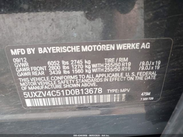 2013 BMW X5 5UXZV4C51D0B13678 Photo 8