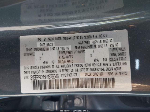 2023 MAZDA MAZDA3 3MZBPACM5PM376545 Photo 8