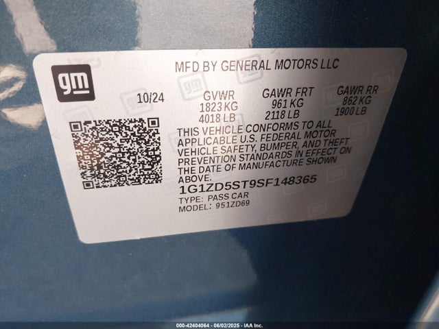 1G1ZD5ST9SF148365 Chevrolet lfv