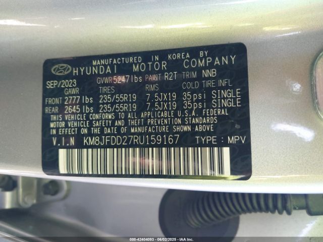 KM8JFDD27RU159167 Hyundai Tucson Plug-in Hybrid Limited