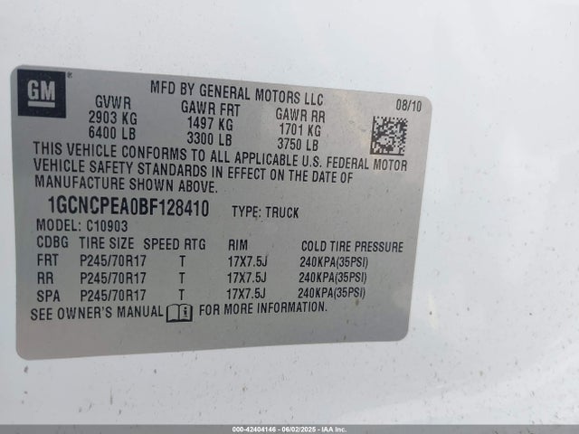 Продаж на аукціоні авто 2011 Chevrolet Silverado 1500 Work Truck, vin: 1GCNCPEA0BF128410, номер лоту: 42404146