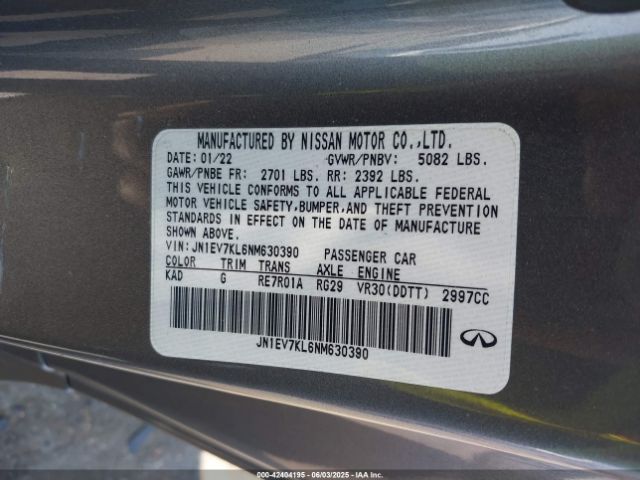 2022 INFINITI Q60 JN1EV7KL6NM630390 Photo 8