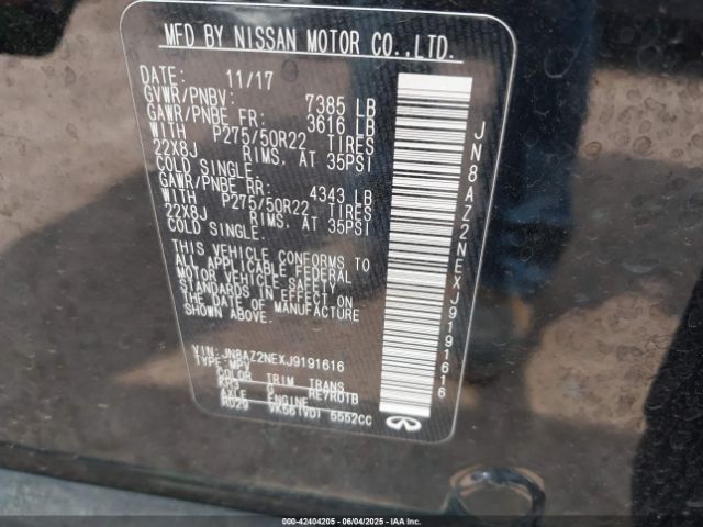 2018 INFINITI QX80 JN8AZ2NEXJ9191616 Photo 8