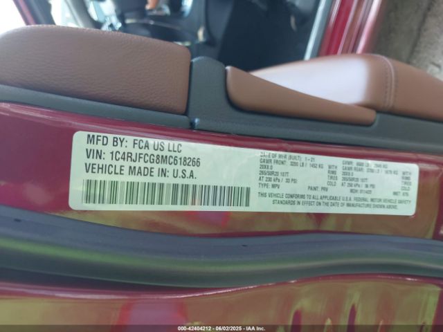 2021 JEEP GRAND CHEROKEE 1C4RJFCG8MC618266 Photo 8