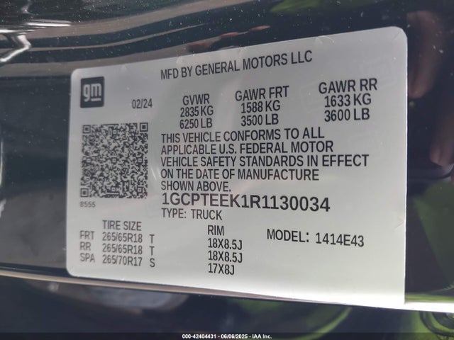 1GCPTEEK1R1130034 Chevrolet l3b
