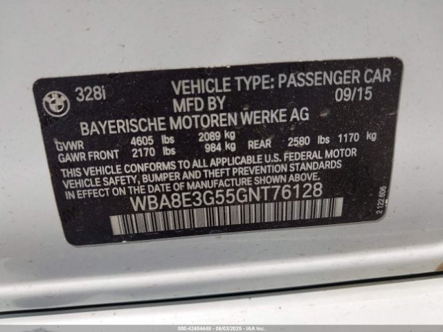 2016 BMW 328I WBA8E3G55GNT76128 Photo 8