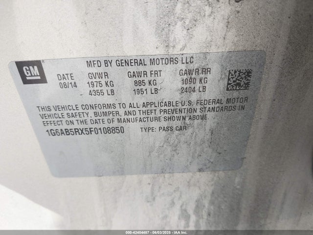 2015 CADILLAC ATS 1G6AB5RX5F0108850 Photo 8