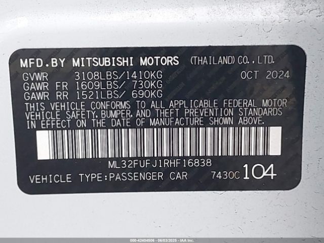 2024 MITSUBISHI MIRAGE G4 ML32FUFJ1RHF16838 Photo 8