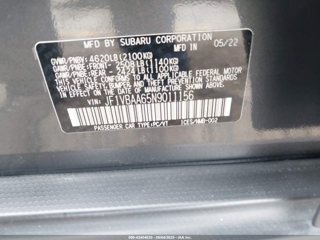 Subaru dib 2022 JF1VBAA65N9011156 Image 9