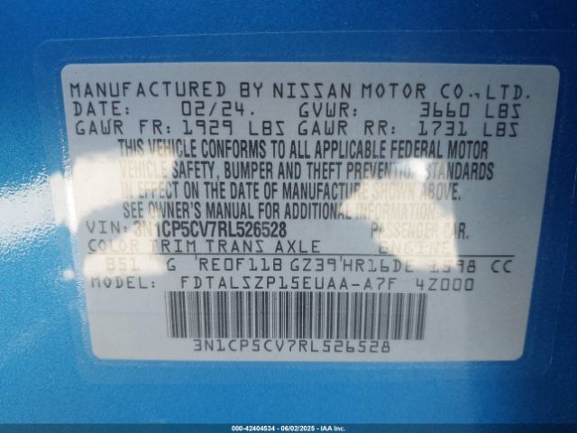 3N1CP5CV7RL526528 Nissan 2024