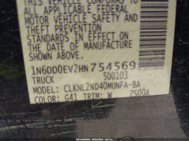 1N6DD0EV2HN754569 Nissan 2017