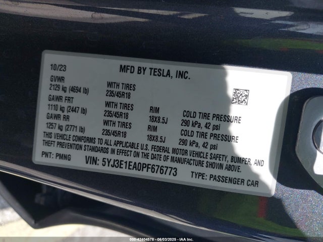 2023 TESLA MODEL 3 5YJ3E1EA0PF676773 Photo 8