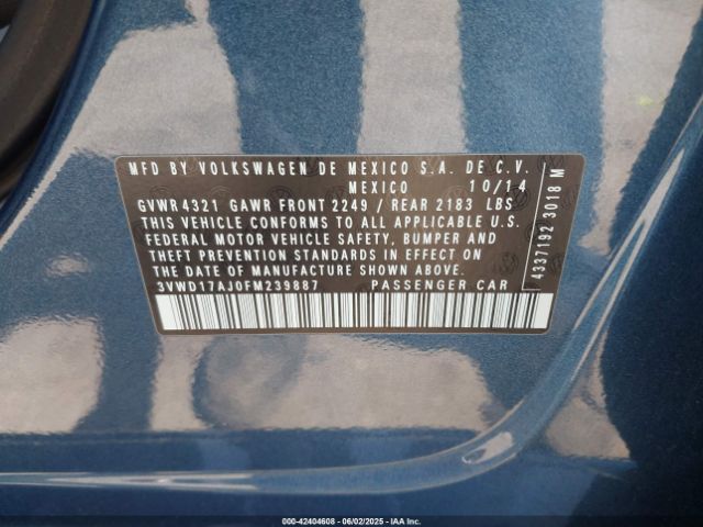 3VWD17AJ0FM239887 Volkswagen Jetta