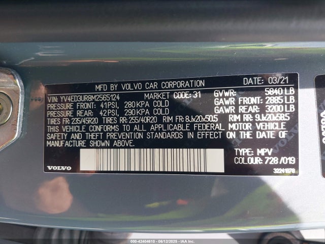 Volvo e400v6 2021 YV4ED3UR8M2565124 Image 9