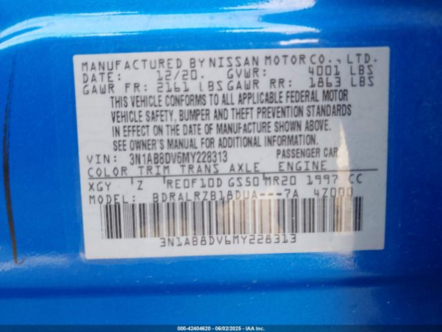 2021 NISSAN SENTRA 3N1AB8DV6MY228313 Photo 8